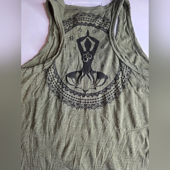 Sure Designs M Yoga Om Tank Dress Power By Moonflower Green 2975-z - Picture 12 of 12